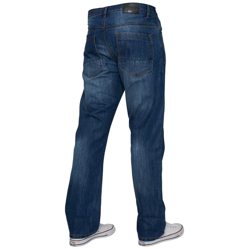 Mens Regular Fit Jeans Straight Leg Denim Trouser Pants Big Tall All Waist Sizes