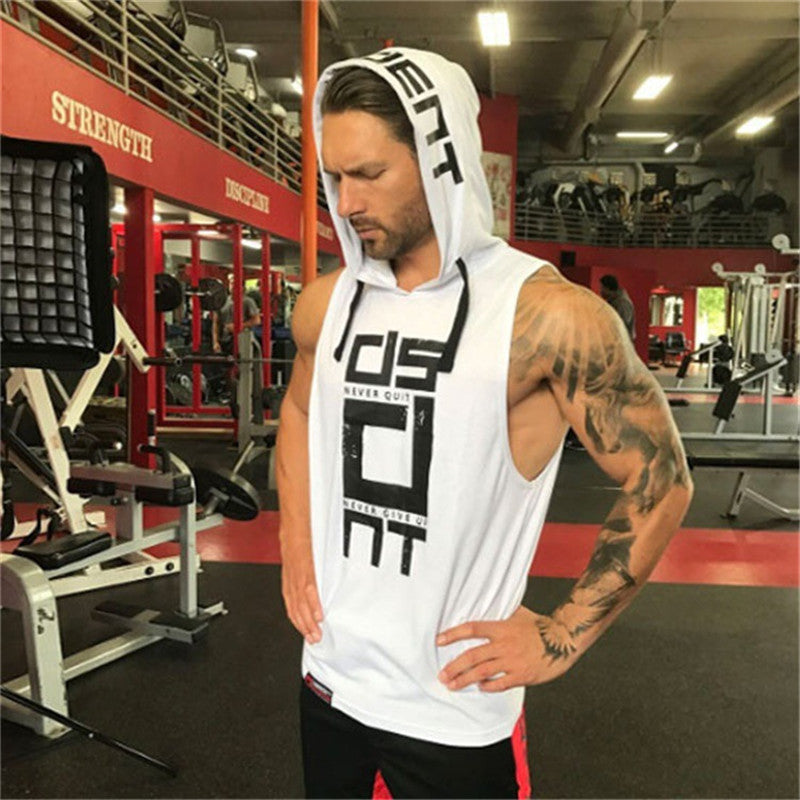 Baumwolle Tanktops Hoodie Fitness Herren Bodybuilding Workout T-Shirt Mode Muskel Herren Activewear
