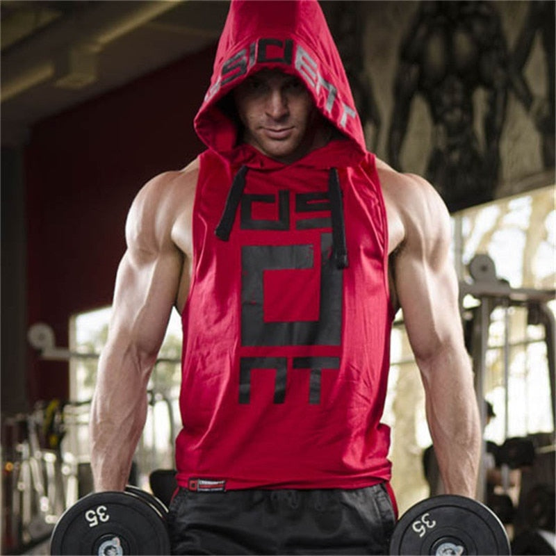 Baumwolle Tanktops Hoodie Fitness Herren Bodybuilding Workout T-Shirt Mode Muskel Herren Activewear