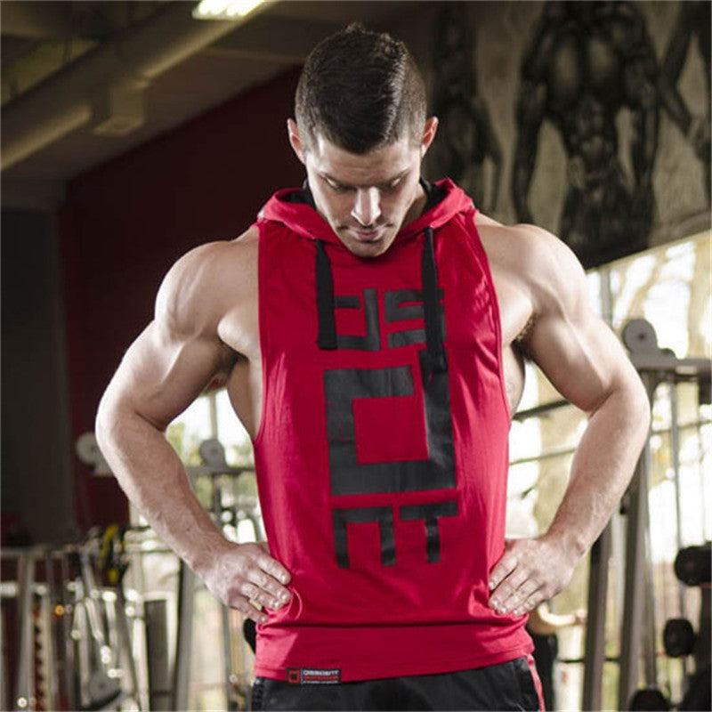 Baumwolle Tanktops Hoodie Fitness Herren Bodybuilding Workout T-Shirt Mode Muskel Herren Activewear