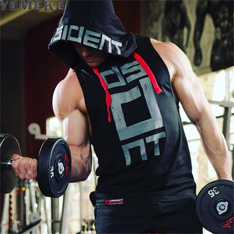 Baumwolle Tanktops Hoodie Fitness Herren Bodybuilding Workout T-Shirt Mode Muskel Herren Activewear